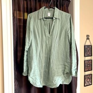 Gap long sleeved tunic size x small 100% linen
